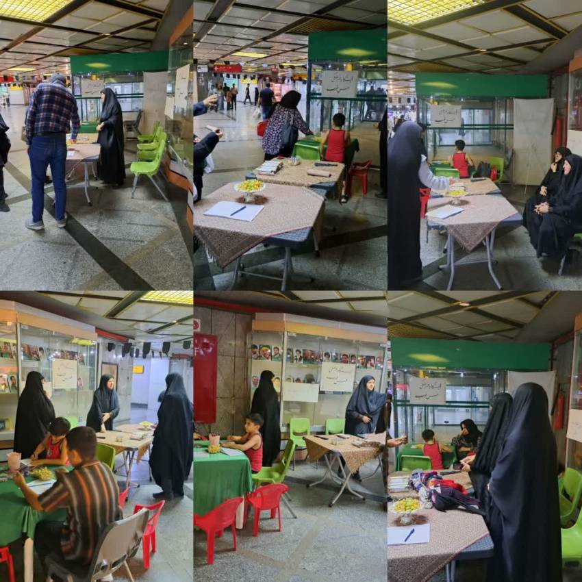 گزارش تصویری از فعالیت فرهنگی در مترو توسط بانوان تیم یک‌حسِ‌خوب